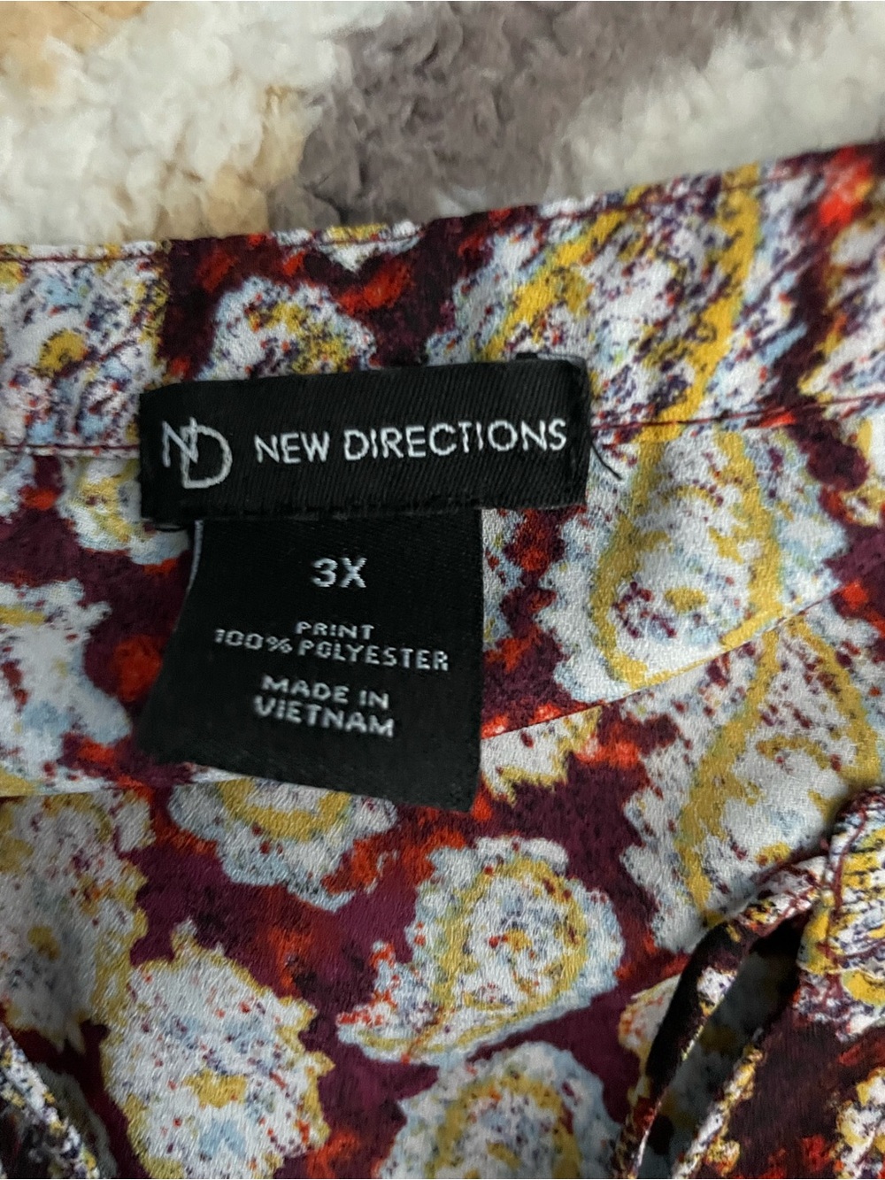 new directions Red Multi Patchwork Tunic with Embellished Neckline - Picture 3 of 3